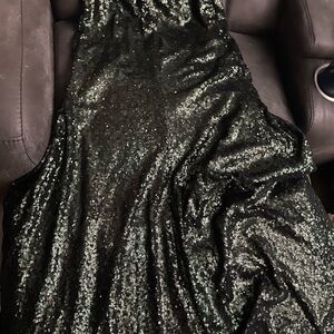 Emerald sequin prom dress